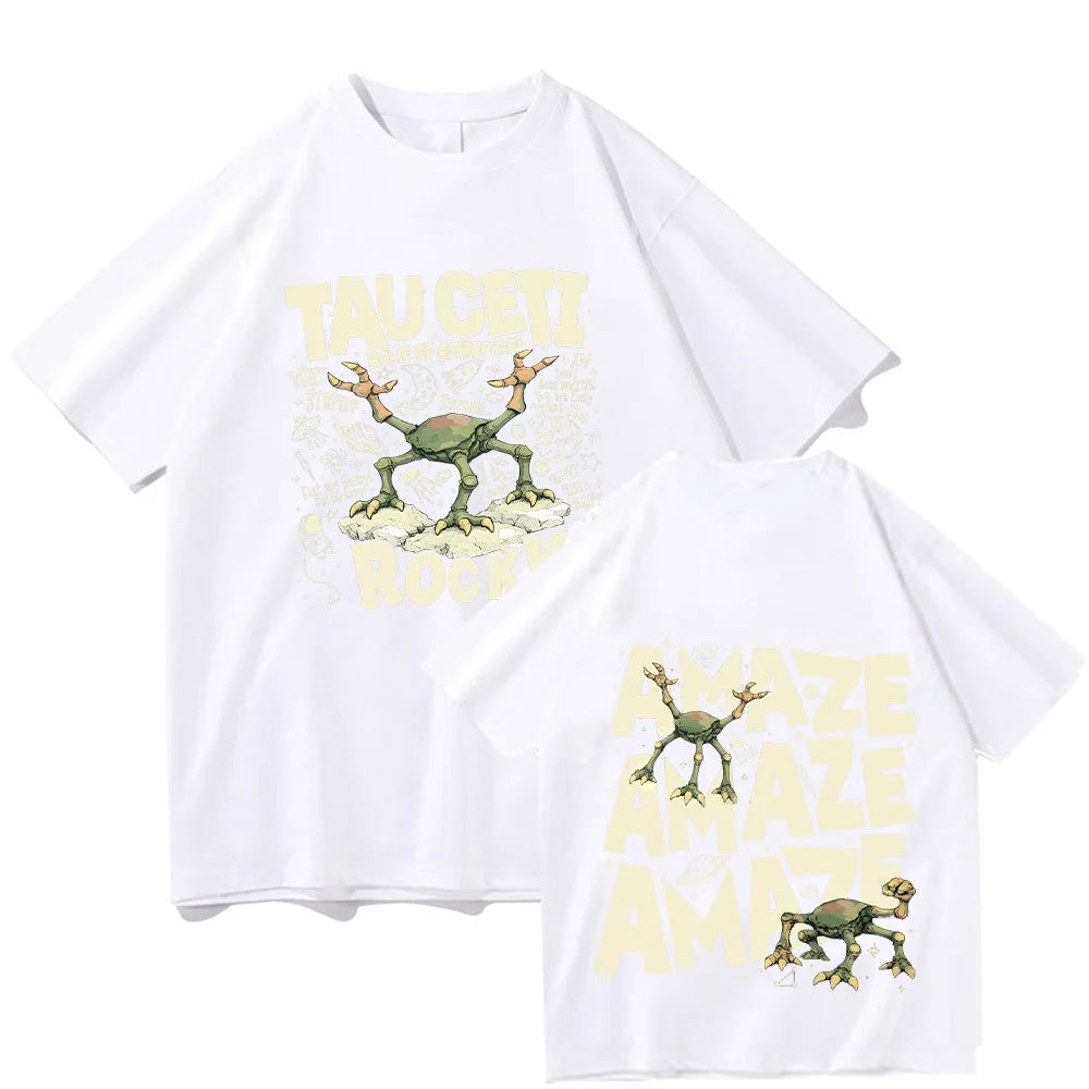 Project Hail Mary T Shirts Rocky Tau Ceti Home of Astrophage Cartoon Tees Sci Fi Lovers Gift High Quality Cotton Clothing Unisex