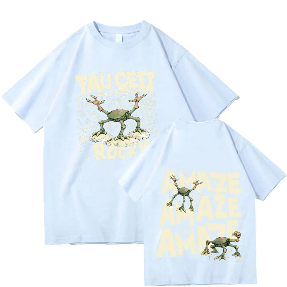 Project Hail Mary T Shirts Rocky Tau Ceti Home of Astrophage Cartoon Tees Sci Fi Lovers Gift High Quality Cotton Clothing Unisex