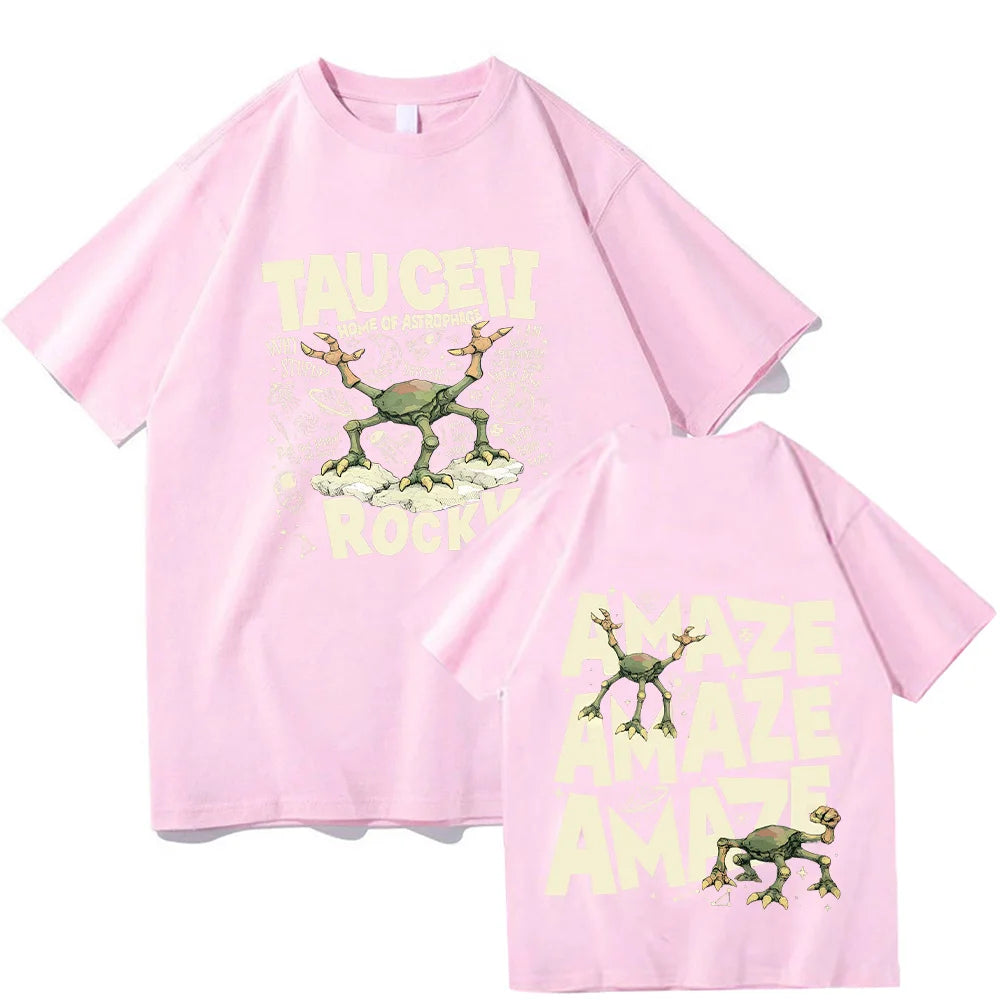 Project Hail Mary T Shirts Rocky Tau Ceti Home of Astrophage Cartoon Tees Sci Fi Lovers Gift High Quality Cotton Clothing Unisex