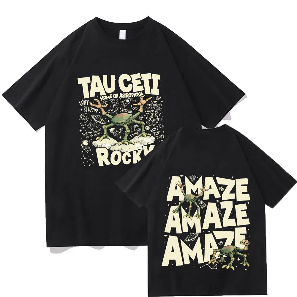 Project Hail Mary T Shirts Rocky Tau Ceti Home of Astrophage Cartoon Tees Sci Fi Lovers Gift High Quality Cotton Clothing Unisex