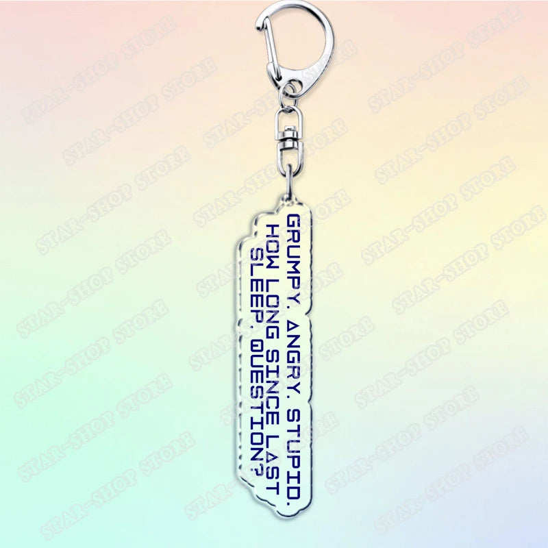 Project Hail Mary Keychain for Accessories Mission Crest Rocky Space Andy Weir Warning Astrophage Keyring Jewelry Fans Gifts