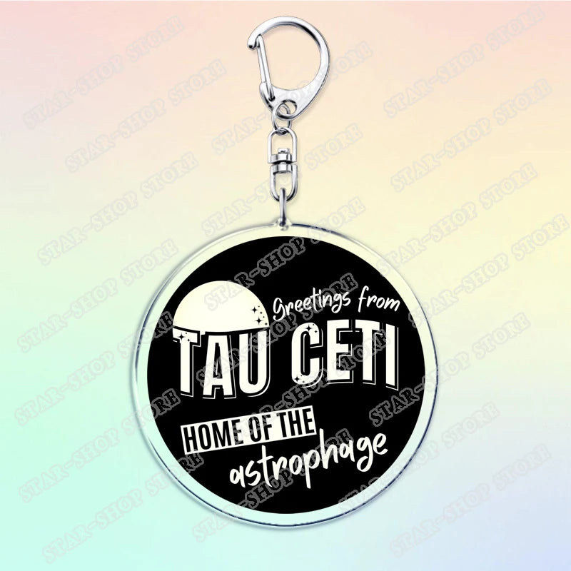 Project Hail Mary Keychain for Accessories Mission Crest Rocky Space Andy Weir Warning Astrophage Keyring Jewelry Fans Gifts