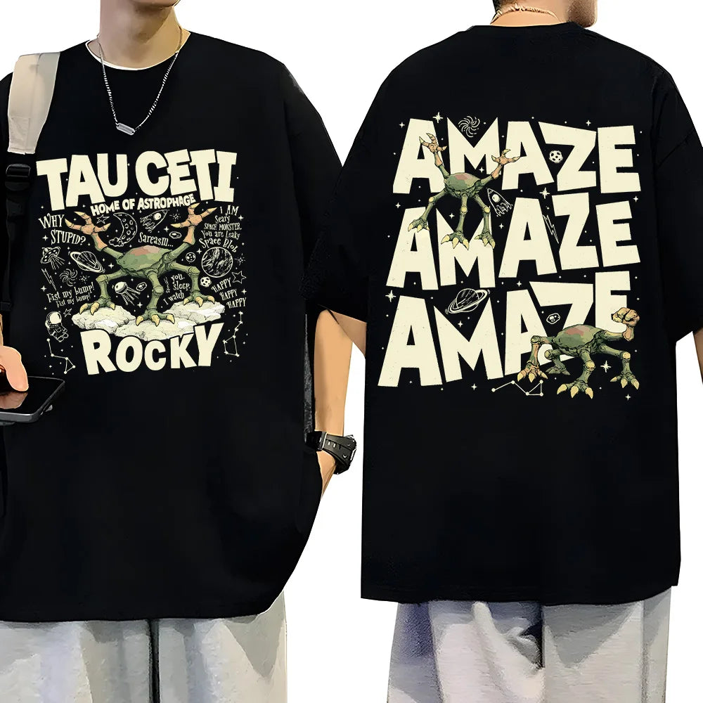 Project Hail Mary T Shirts Rocky Tau Ceti Home of Astrophage Cartoon Tees Sci Fi Lovers Gift High Quality Cotton Clothing Unisex