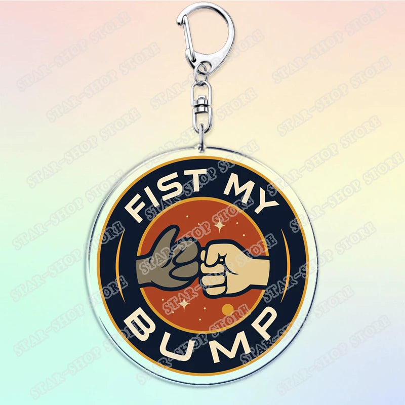 Project Hail Mary Keychain for Accessories Mission Crest Rocky Space Andy Weir Warning Astrophage Keyring Jewelry Fans Gifts