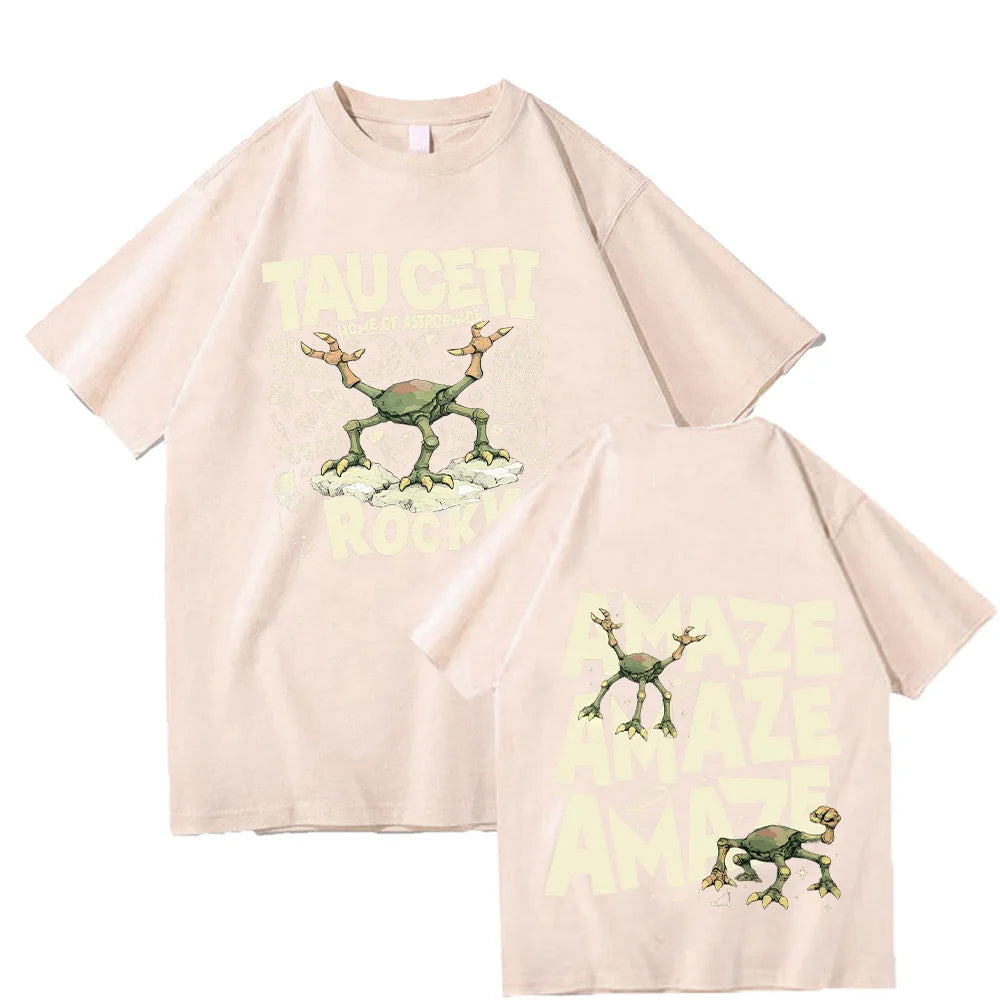 Project Hail Mary T Shirts Rocky Tau Ceti Home of Astrophage Cartoon Tees Sci Fi Lovers Gift High Quality Cotton Clothing Unisex