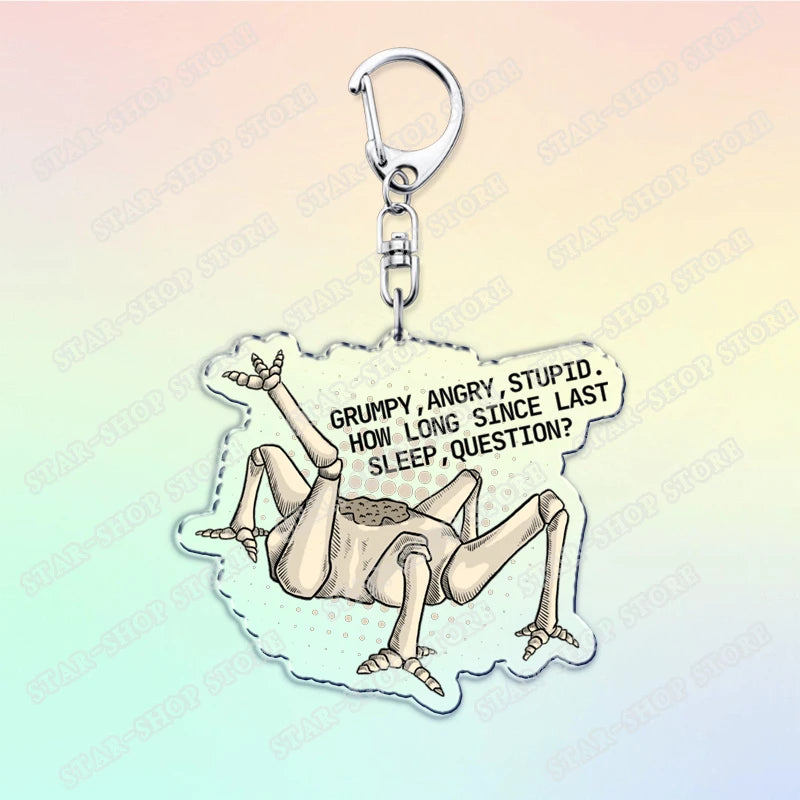 Project Hail Mary Keychain for Accessories Mission Crest Rocky Space Andy Weir Warning Astrophage Keyring Jewelry Fans Gifts